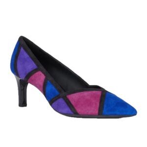 GEOX Bibbiana D949CA Patchwork Leather Suede Multicolor 2.5” Low Heels sz 39